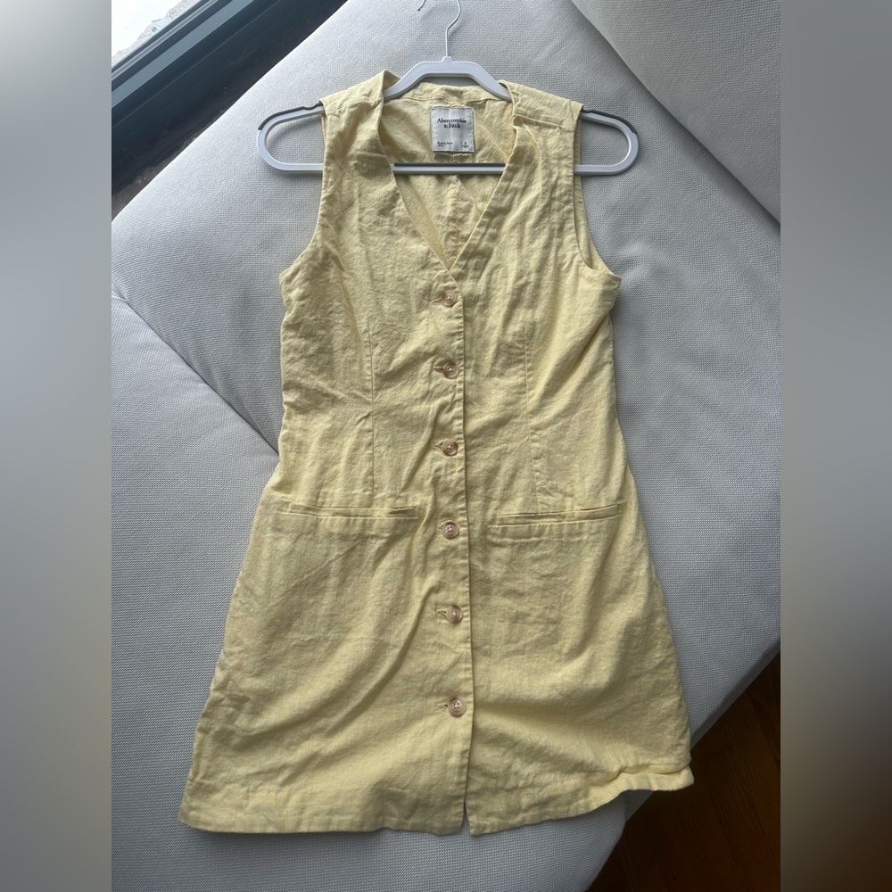 Abercrombie Yellow Linen Dress - S